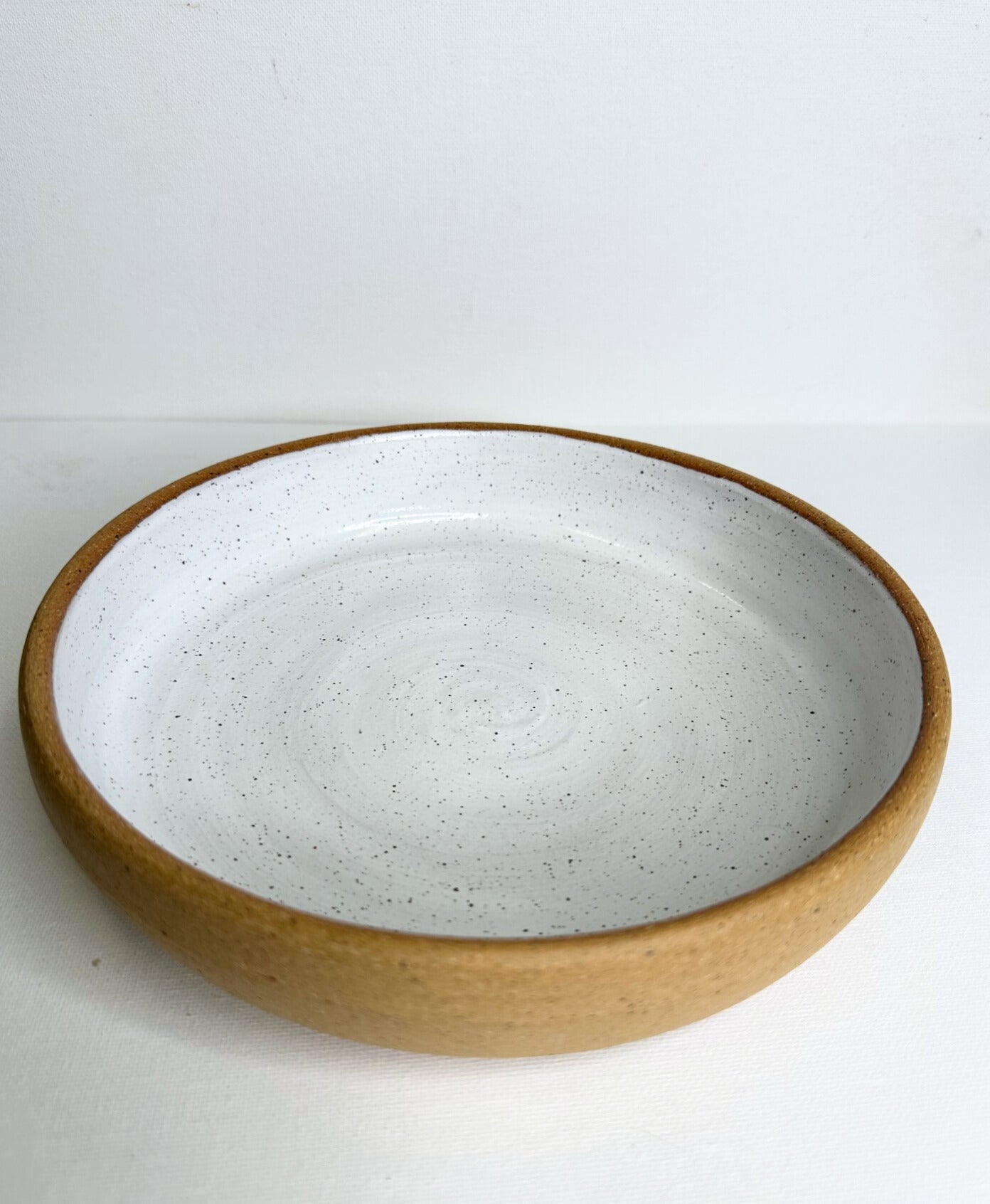 Shallow Bowl - White and Raw Clay