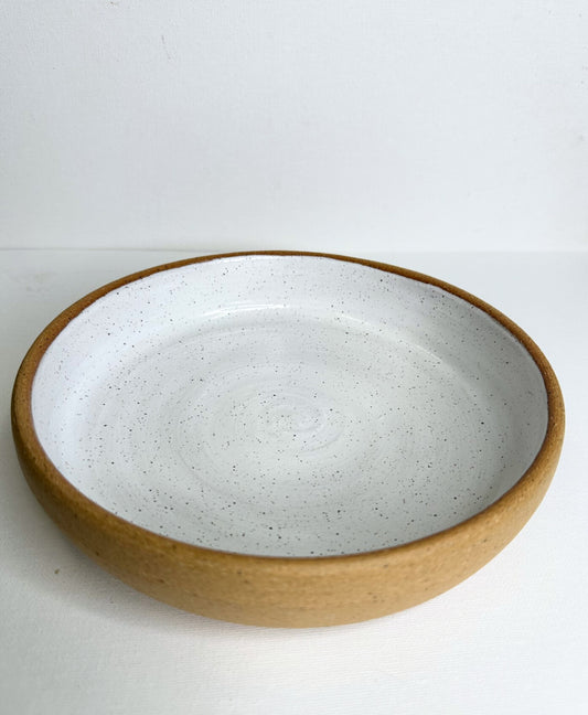 Shallow Bowl - White and Raw Clay